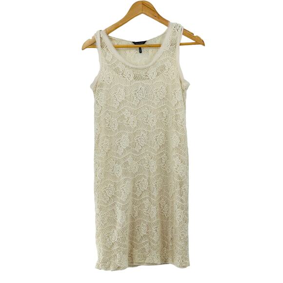 Daisy Fuentes Floral Lace Sleeveless Tank Dress Ivory‎ Women's Size Medium - Picture 1 of 16